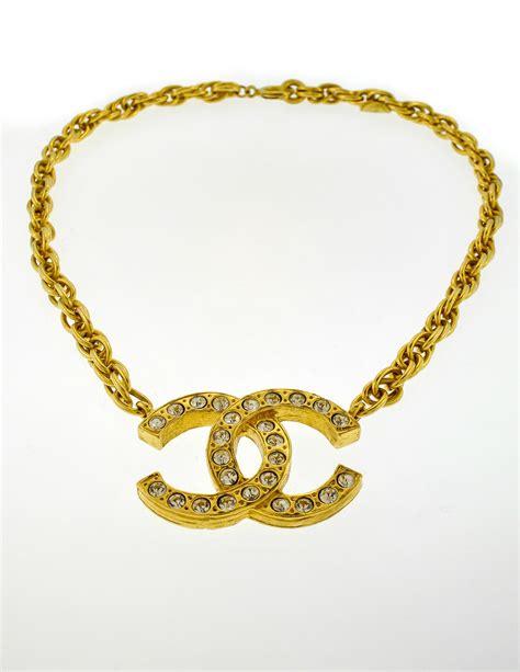 vintage chanel gold chain necklace|authentic vintage chanel jewelry.